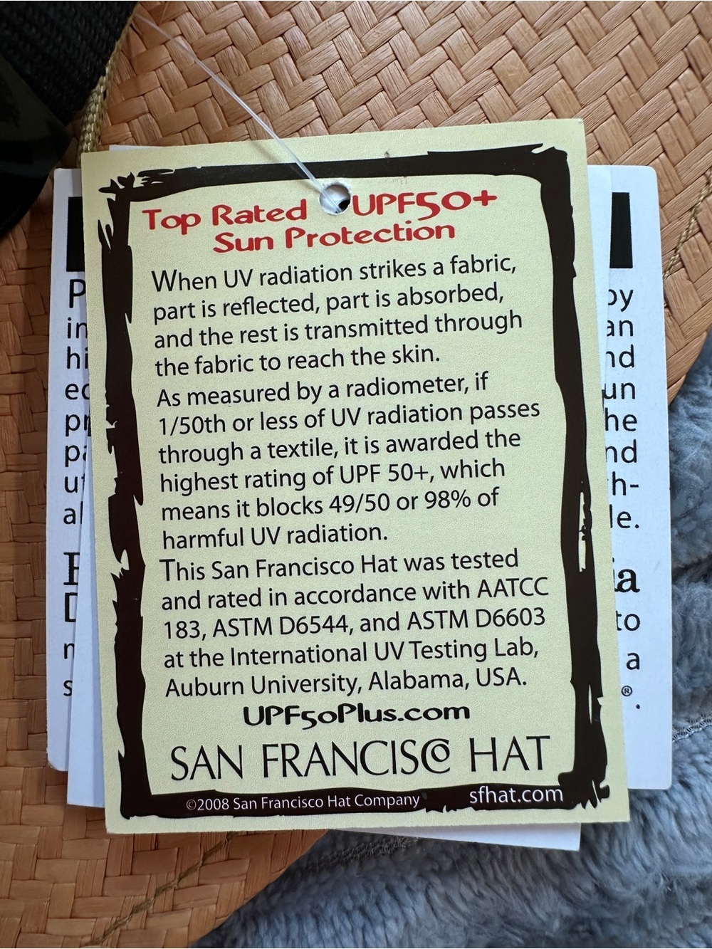 San Francisco hat co  straw Panama fedora hat with SPF 50 - Picture 12 of 13